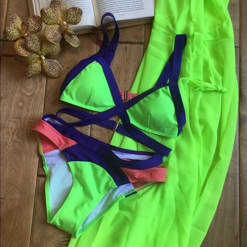 Neon Bikini 2 Piece Set - Picture 2 of 7